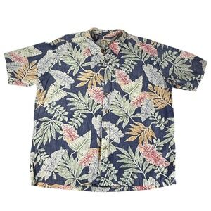 VTG Cooke Street Mens 2XL Aloha Hawaiian Shirt Tropical Print Button Down Cotton